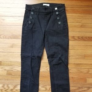 Black sailor button jeans